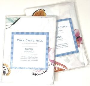 Pine Cone Hill Annie Selke Butterfly Flutter 2 Standard Pillow Shams Cotton